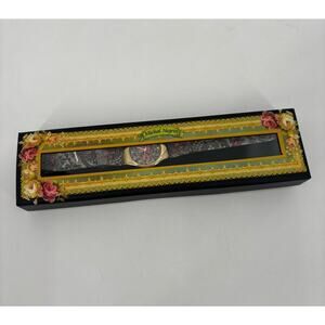 Michal Negrin Watch Womens Gold Pink Floral Adjustable Studded Multicolor In Box